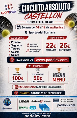 CIRCUITO CLUB CASTELLÓN SPORT PADEL BURRIANA
